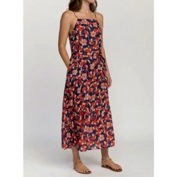 Trovata Dresses & Skirts - TROVATA Birds of Paradise CECILE SQUARE NECK MAXI DRESS NAVY FLORAL Size Medium